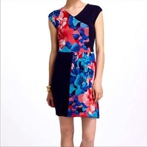 Anthropologie Leifsdottir Navy Floral Sweater Dress
